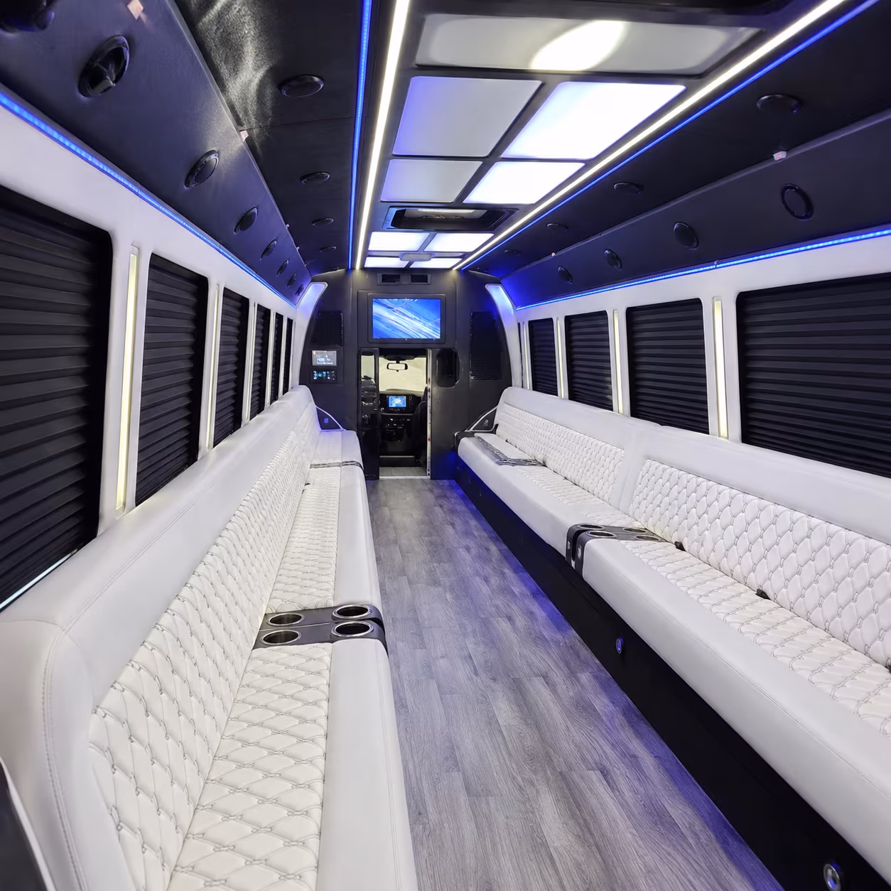 st petersburg party bus rental interior